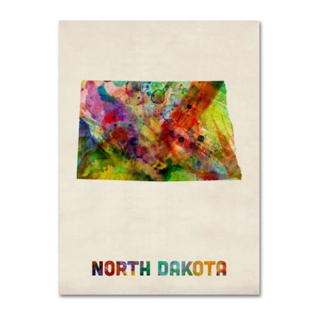 Michael Tompsett 'North Dakota Map' Canvas Art,18x24